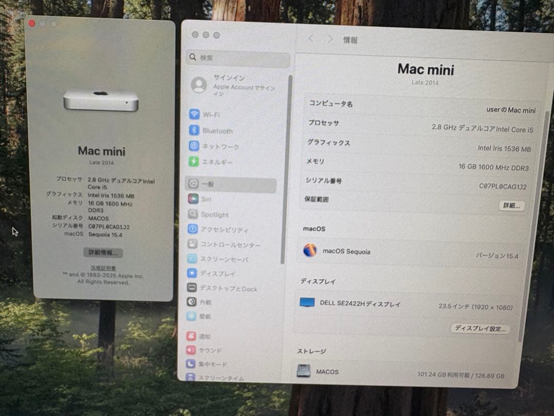 中古 Mac mini (2014) i5-2.8Ghz 16GB 256GB