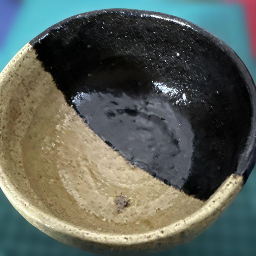 楽焼き　樂茶盌　【メルカリ専用】掛分茶碗　茶道具　ツートンカラー　茶道