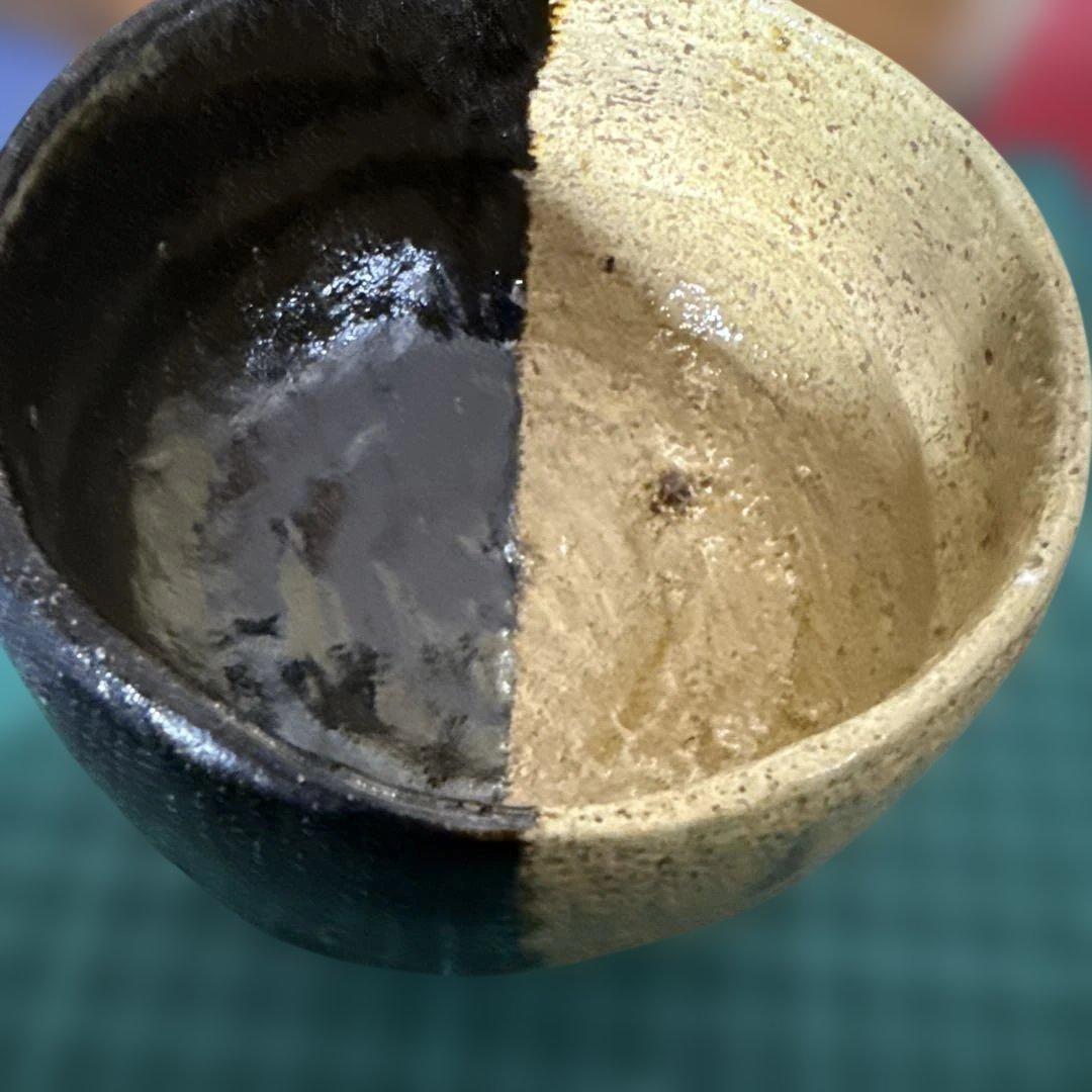 楽焼き　樂茶盌　【メルカリ専用】掛分茶碗　茶道具　ツートンカラー　茶道