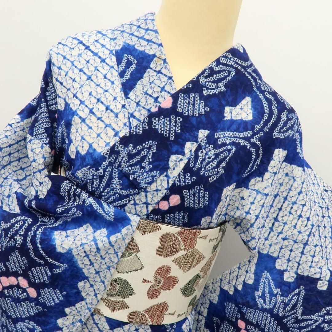 さゆ✺有松鳴海絞り 綿 高級浴衣 着物 A3240