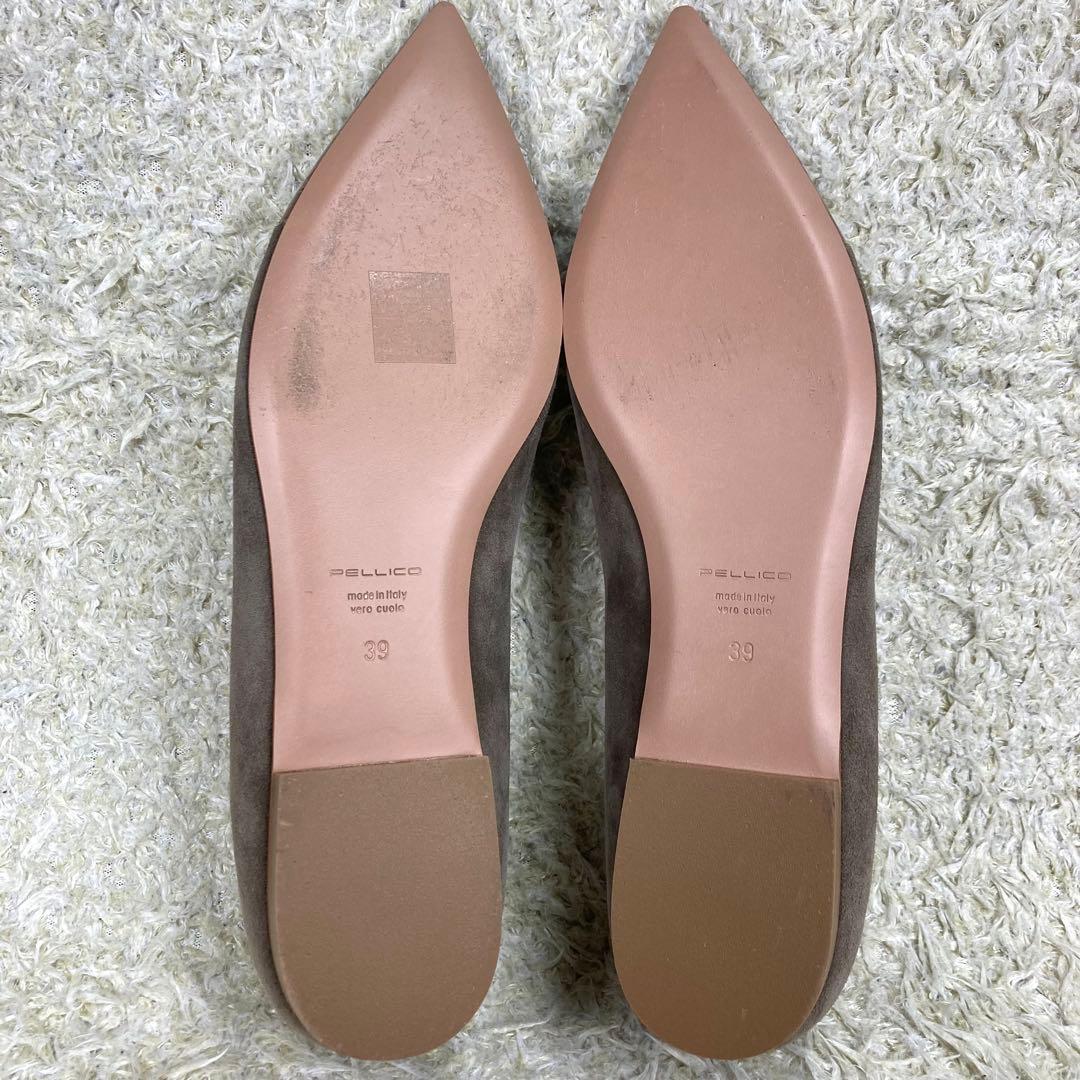 『未使用級』ペリーコ アネッリ フラットパンプス 型押し スエード　39
