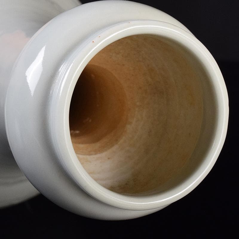 中国　影青　青白磁　陽刻　雲龍文　蒜口瓶　高さ約31㎝　M　R7918B