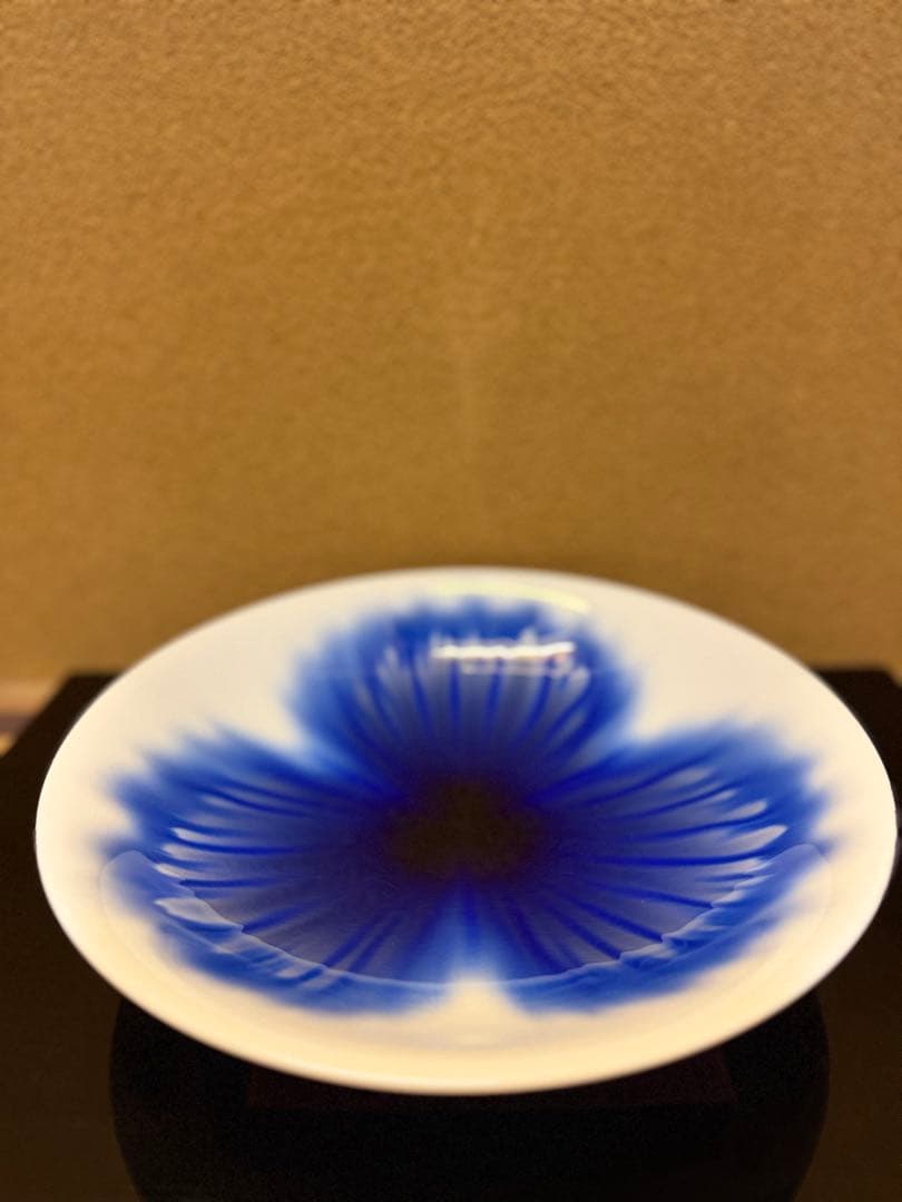 なみへい様　四代徳田八十吉　彩釉　鉢　　盃３点　共箱　九谷焼