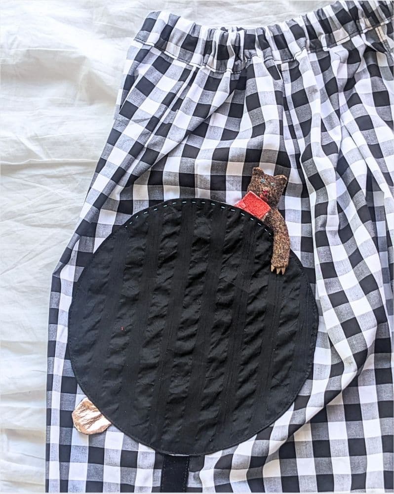 【リバティポケット】バルーンキュロット ギンガムチェック ゆったり ハンドメイド