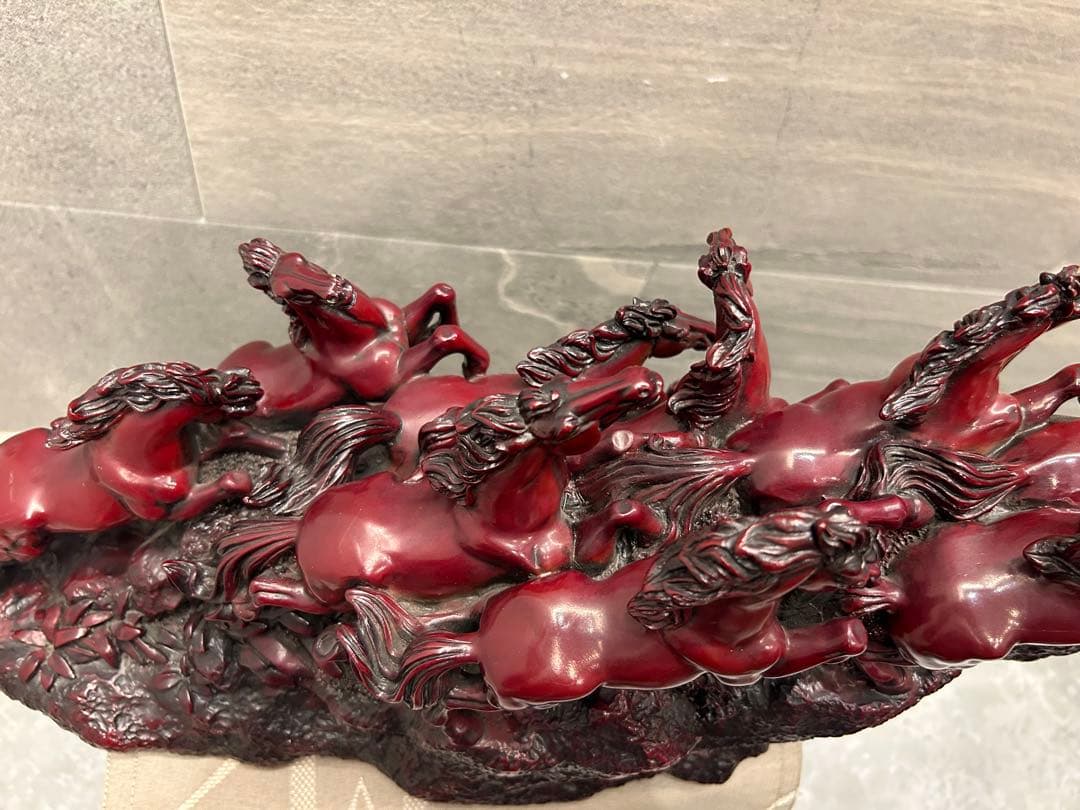 九頭馬 置物 骨董品