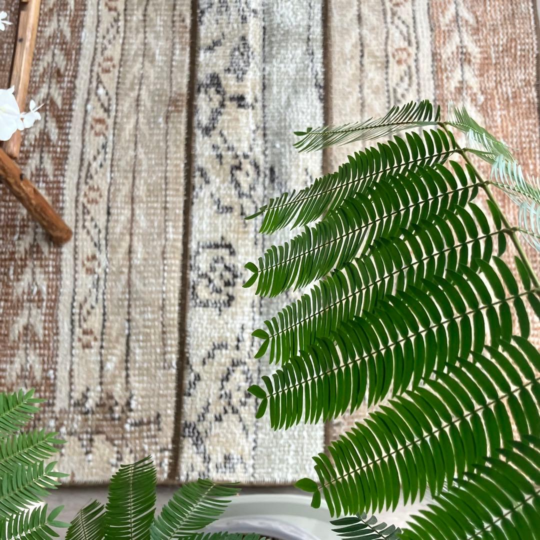 パッチワーク✳︎ 63×97✳︎キャラメル　マロンブラウン　トルコヴィンテージラグ