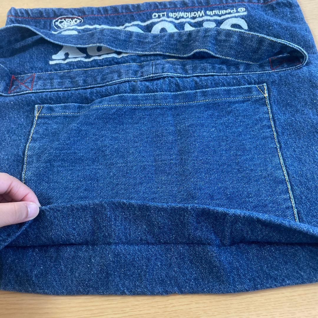 Vintage PEANUTS スヌーピー　デニム　手提げ　まちあり　刺繍