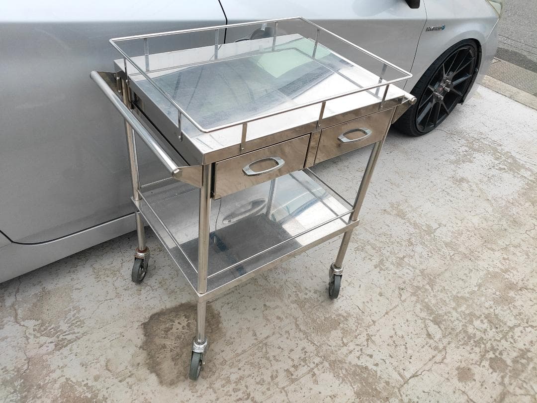 (配送設置込み)ステンレス/ワゴン☆回診車☆ドクターキャビネット