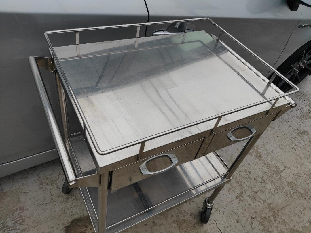 (配送設置込み)ステンレス/ワゴン☆回診車☆ドクターキャビネット