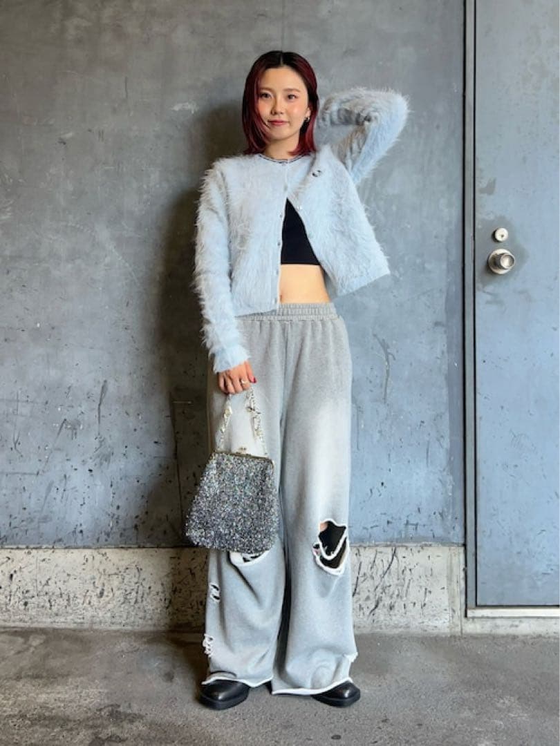 トップス FRED PERRY Fluffy Crewneck Knit Cardigan