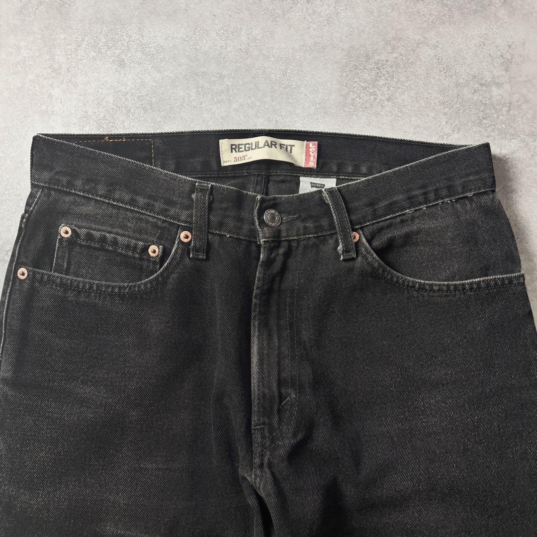 00s Levi's リーバイス 505 先染め ブラック デニムパンツ