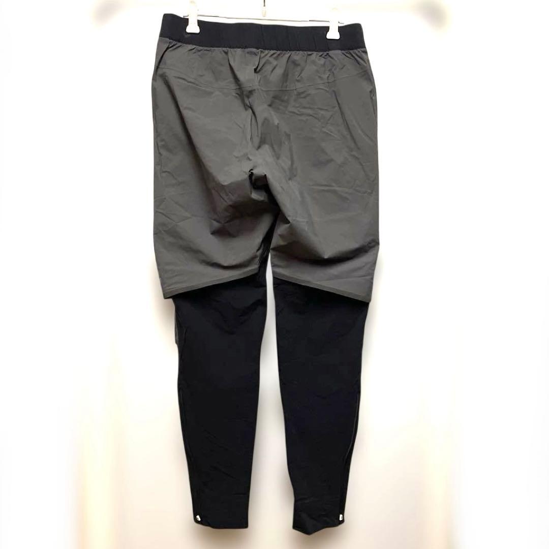 美品 On ランニングパンツ トレーニングパンツ グレー×ブラック メンズ M