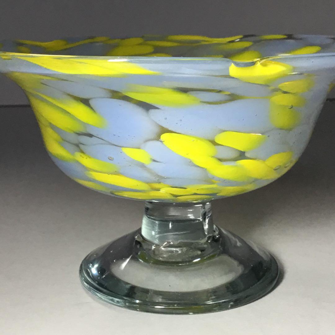 氷コップ◆２色 / グレー黄色◆輪花 戦前 大正ロマン かき氷 アンティーク