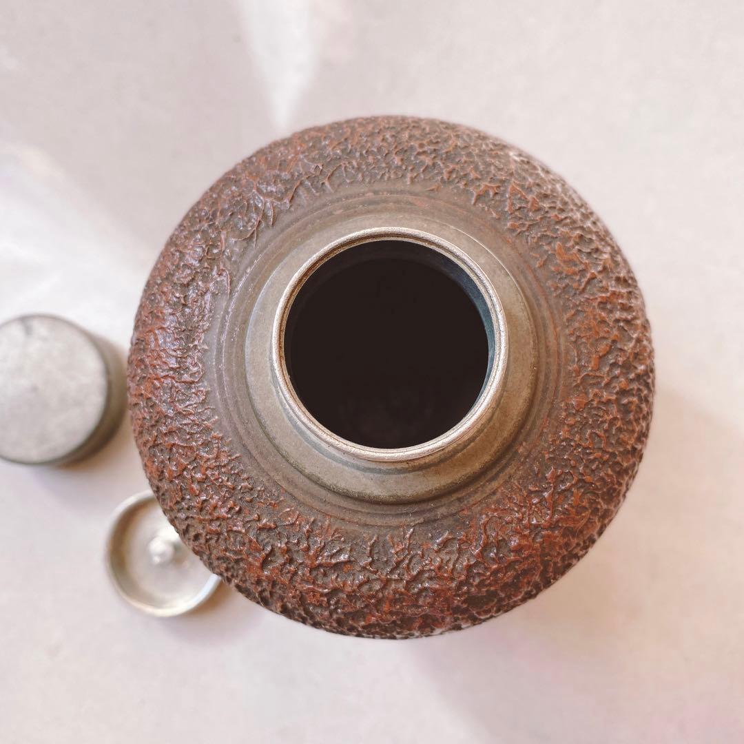 備前　茶筒　錫　vintage