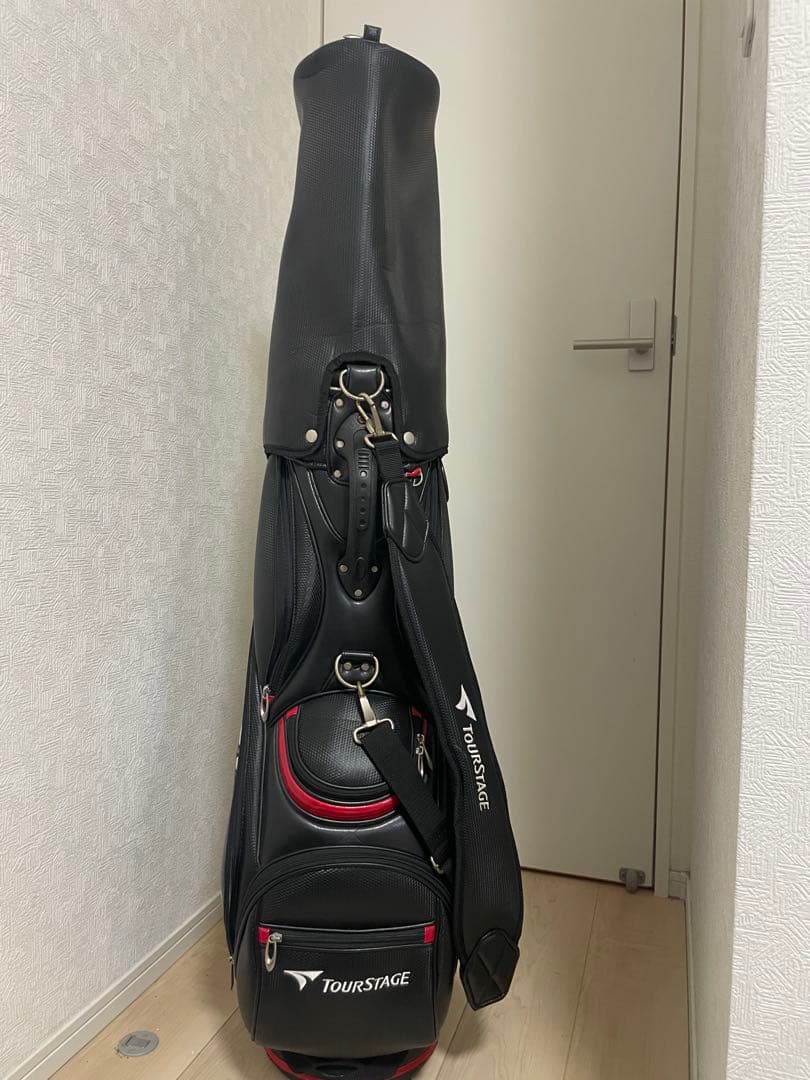 ブリヂストンTOURSTAGE キャディバッグ ブラック/レッド