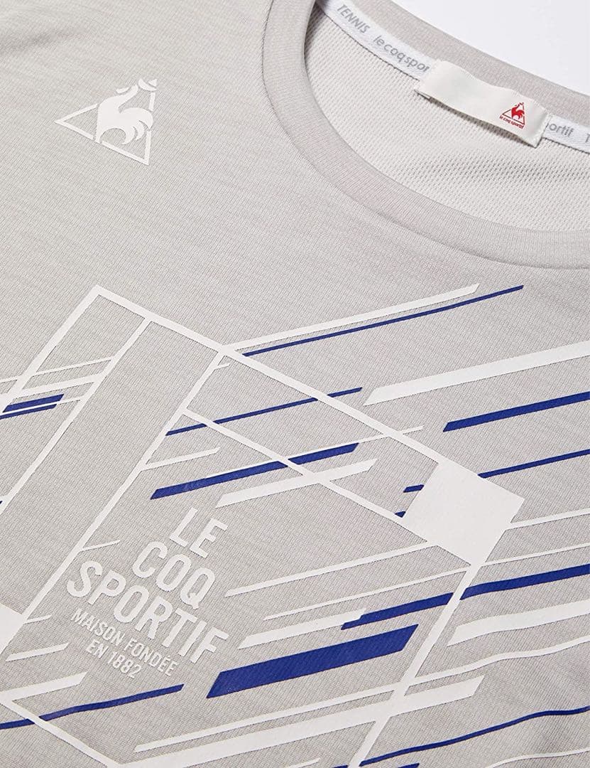 ルコックスポルティフ テニスウェア 半袖TシャツQTMQJA04灰色メンズL新品