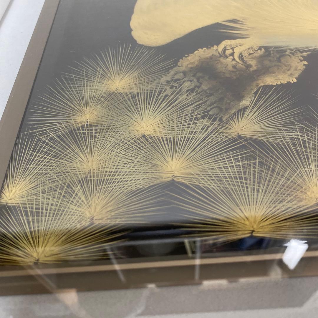 東　恒博　作　沈金　漆工芸　松に鷹　輪島塗