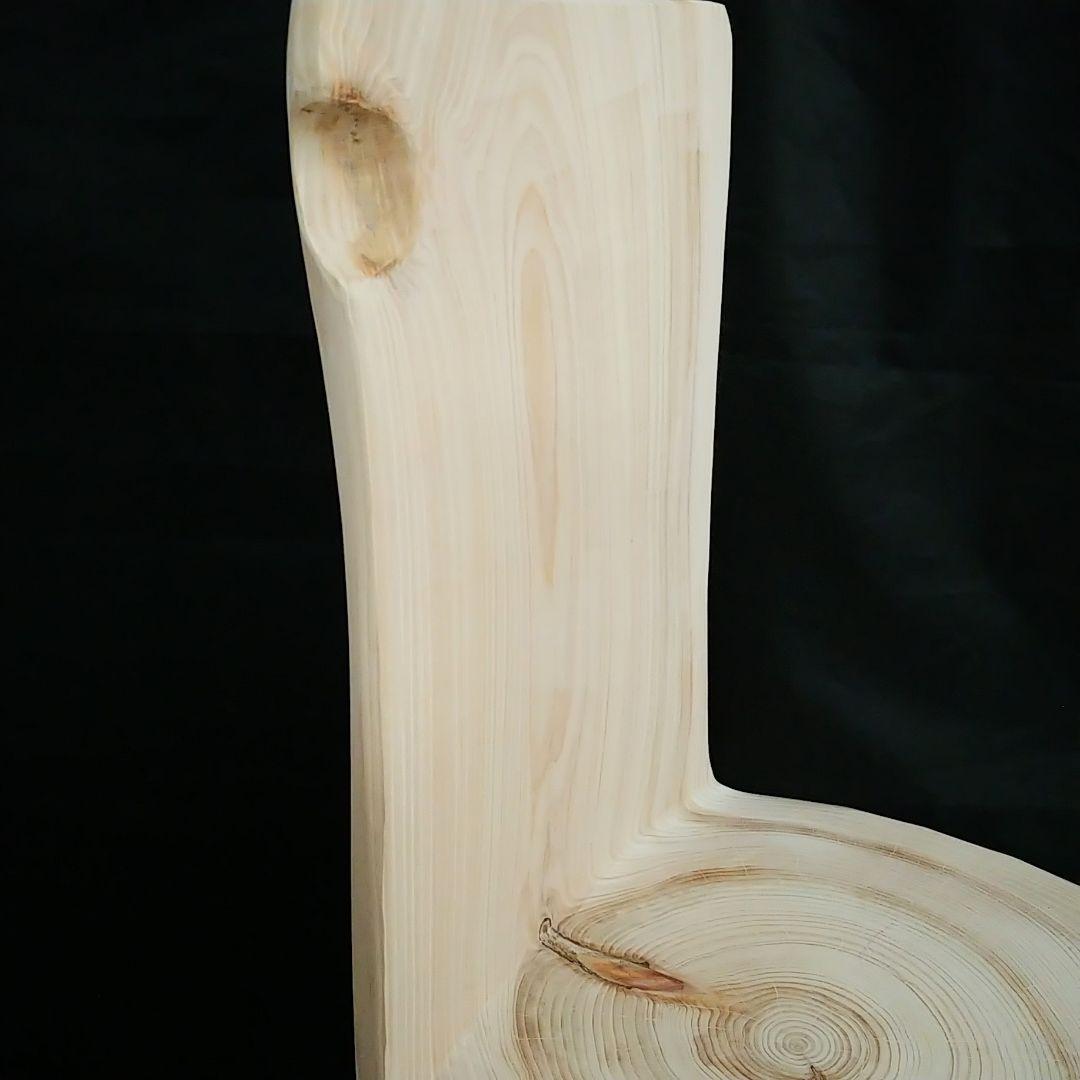 丸太椅子　ヒノキ　背もたれ付き