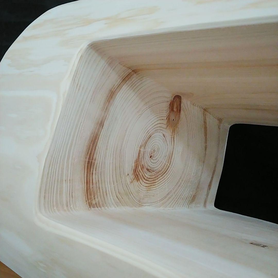 丸太椅子　ヒノキ　背もたれ付き