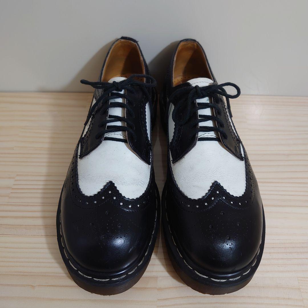 ★希少★美品★ドクターマーチン　ウイングチップ厚底　白黒　イギリス製　size９