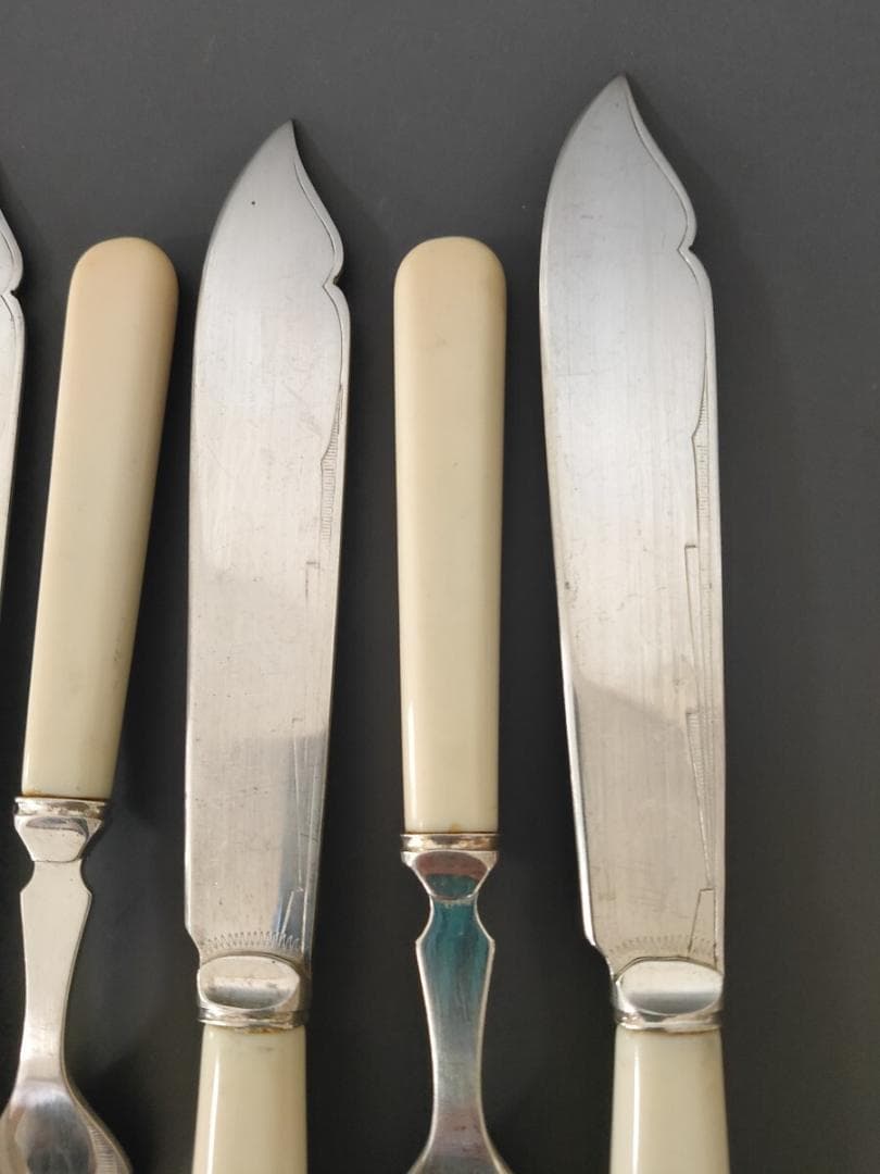 英国ヴィンテージ シルバープレート ナイフ フォーク 10本set (L10)