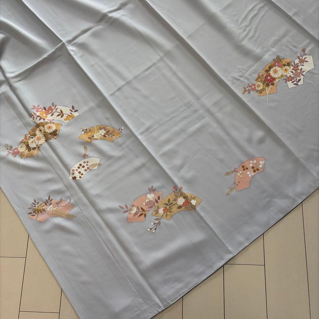 w*o様 ■E5833■未使用品■正絹■落款　作家物　藍白色　袷　訪問着■丈16