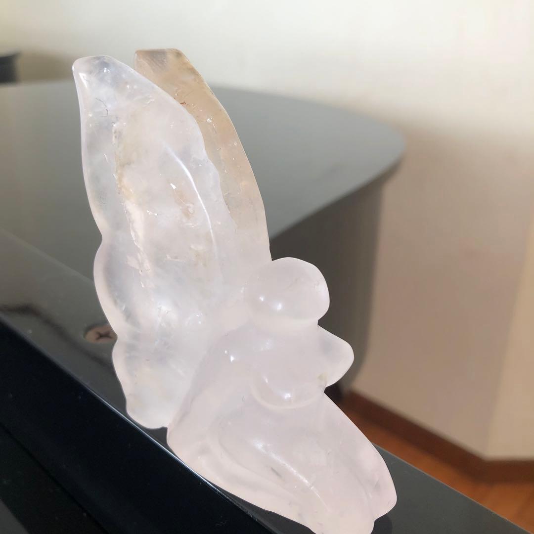 ベティさま専用デンドリ入り!ローズクォーツ　天使　エンジェル　天然石置物　妖精