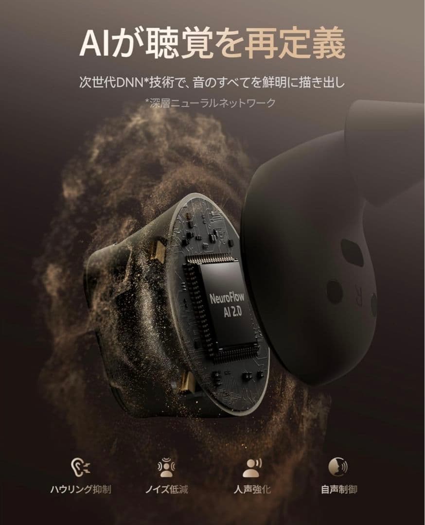 新品未使用 Cearvol Wave Lite 集音器 聴覚アンプ AUX-IN