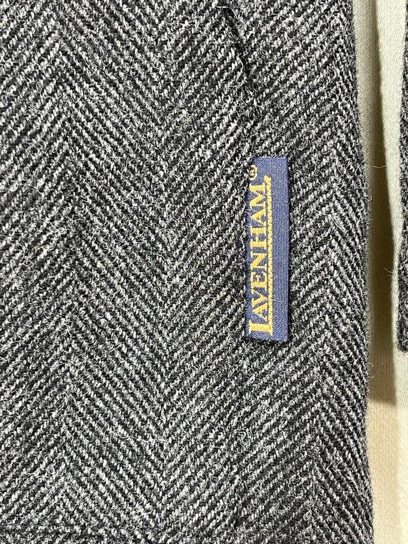 195 イギリス製 LAVENHAM 軽量 ウール ヘリンボーン ツイードコート