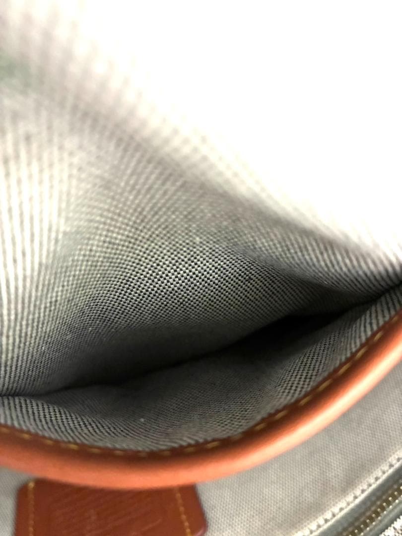 H7-196 コーチ レザー ビジネスバッグ ブルー 11104 (使用感あり)