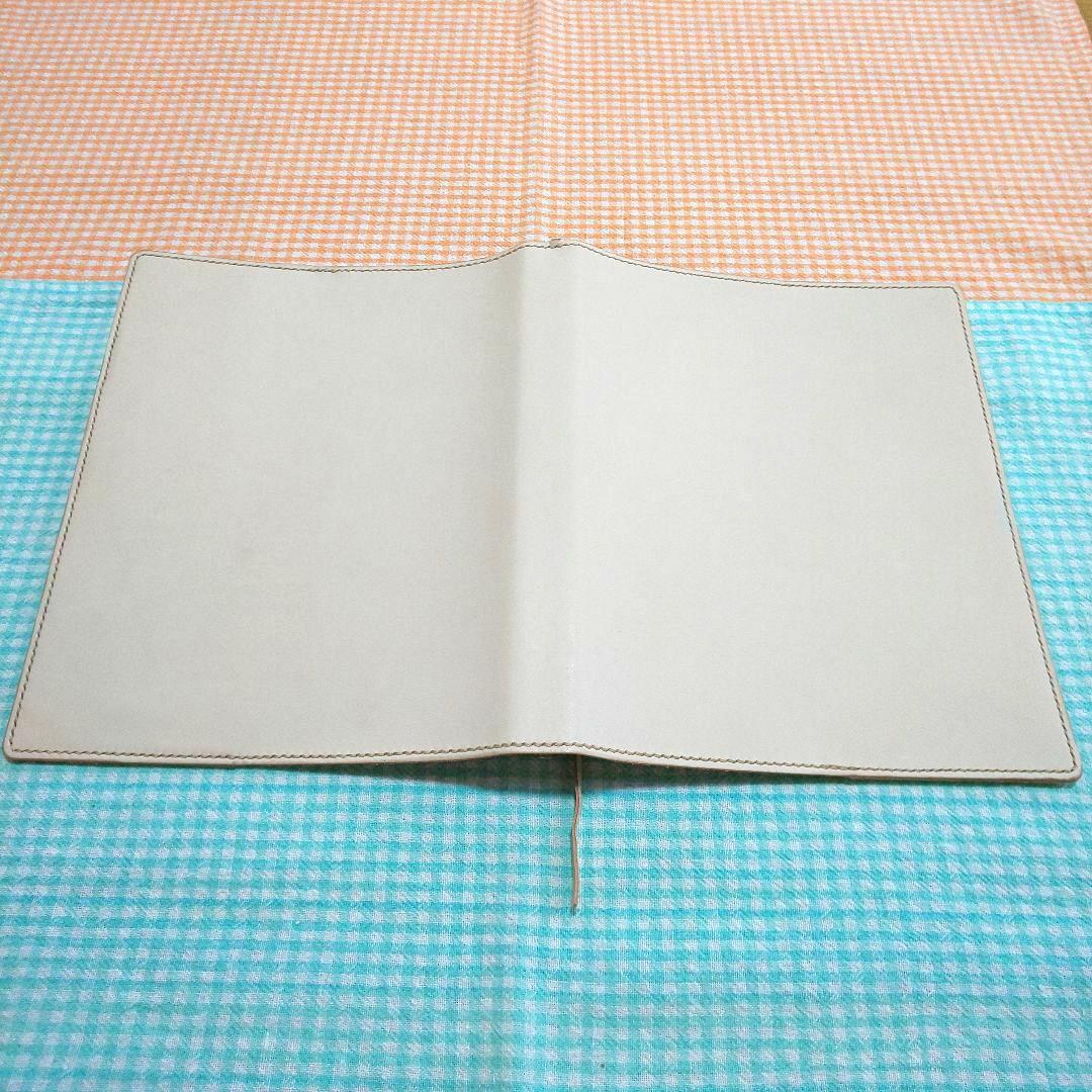 ヌメ革 ナチュラル レザーカバー、B5 26穴バインダー付