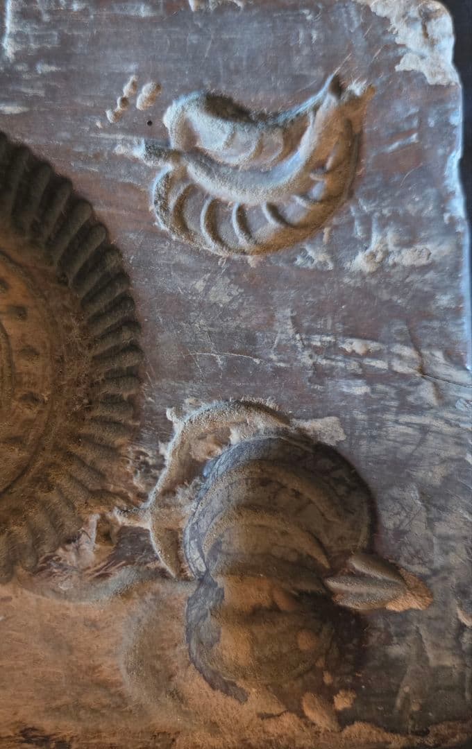 中国骨董品　　手彫り　 月餅　クッキー　木製型　木版