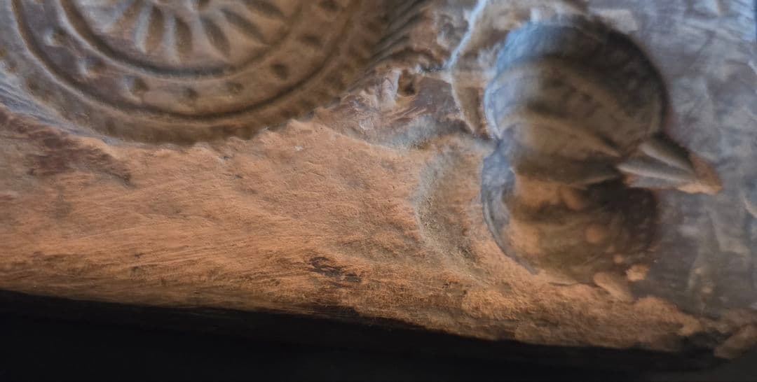 中国骨董品　　手彫り　 月餅　クッキー　木製型　木版