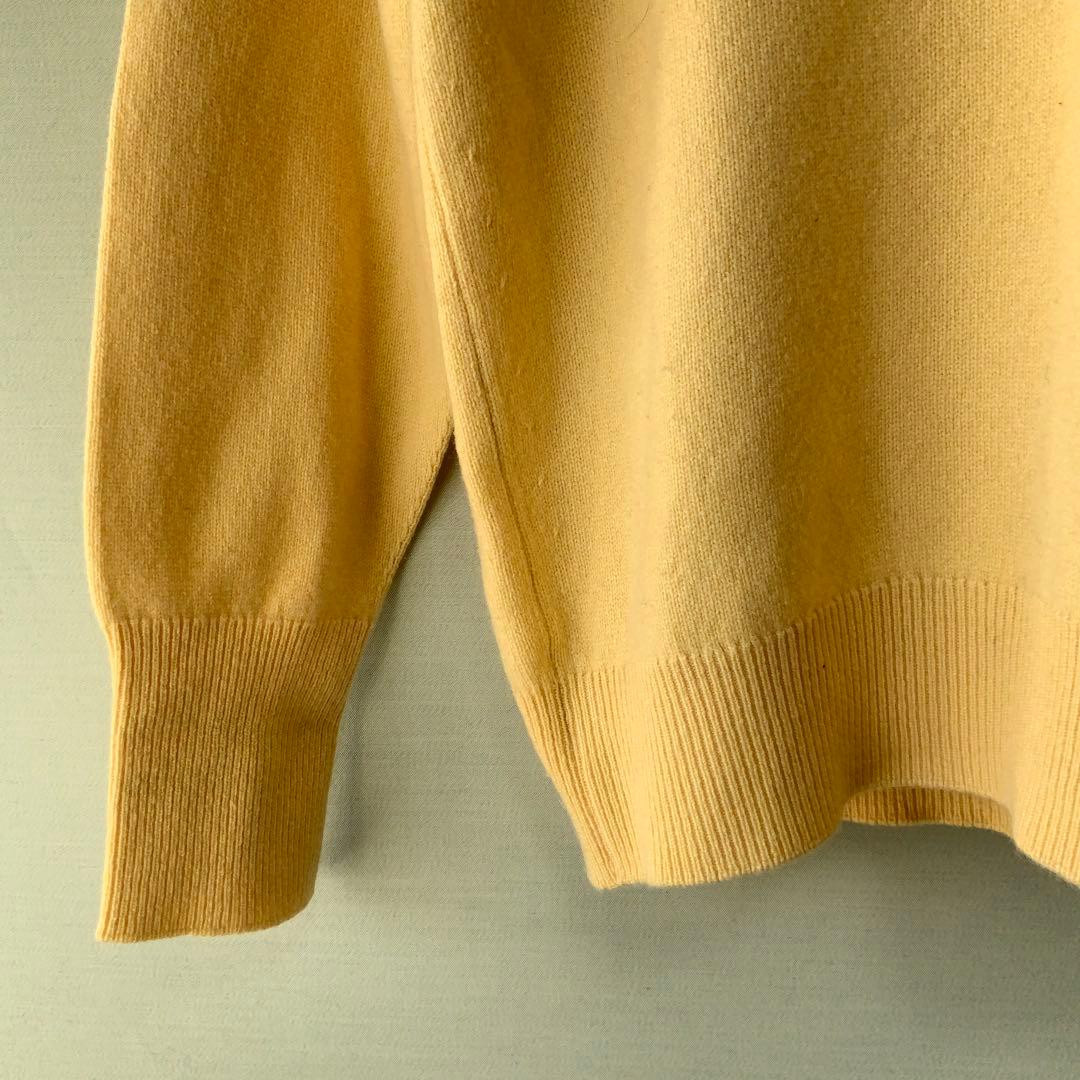 Ballantyneバランタイン カシミヤVネックニット 40 英国製 イエロー