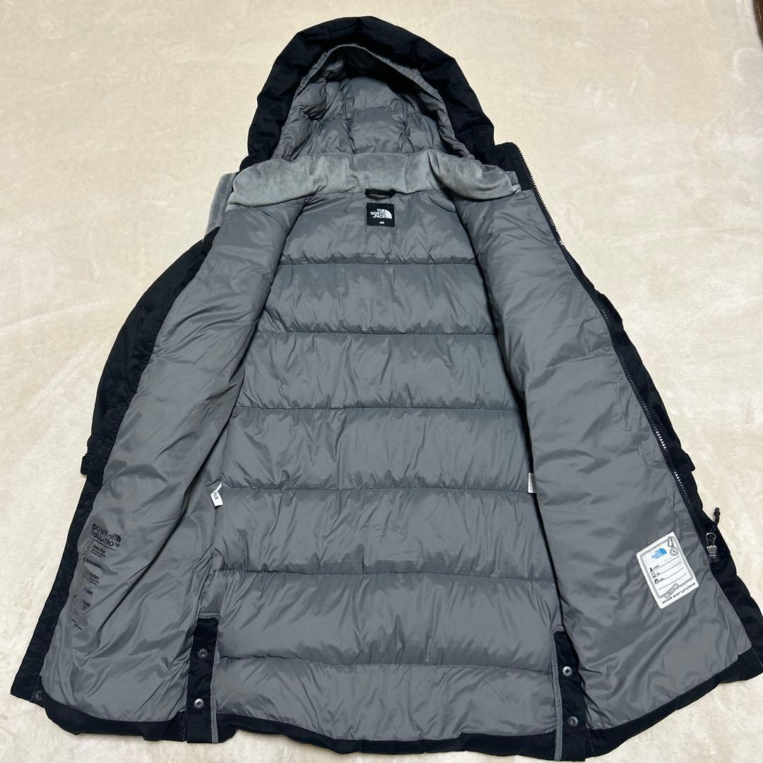 90 ノースフェイス ダウン キッズ 120 ブラック ロングコート ジャケット