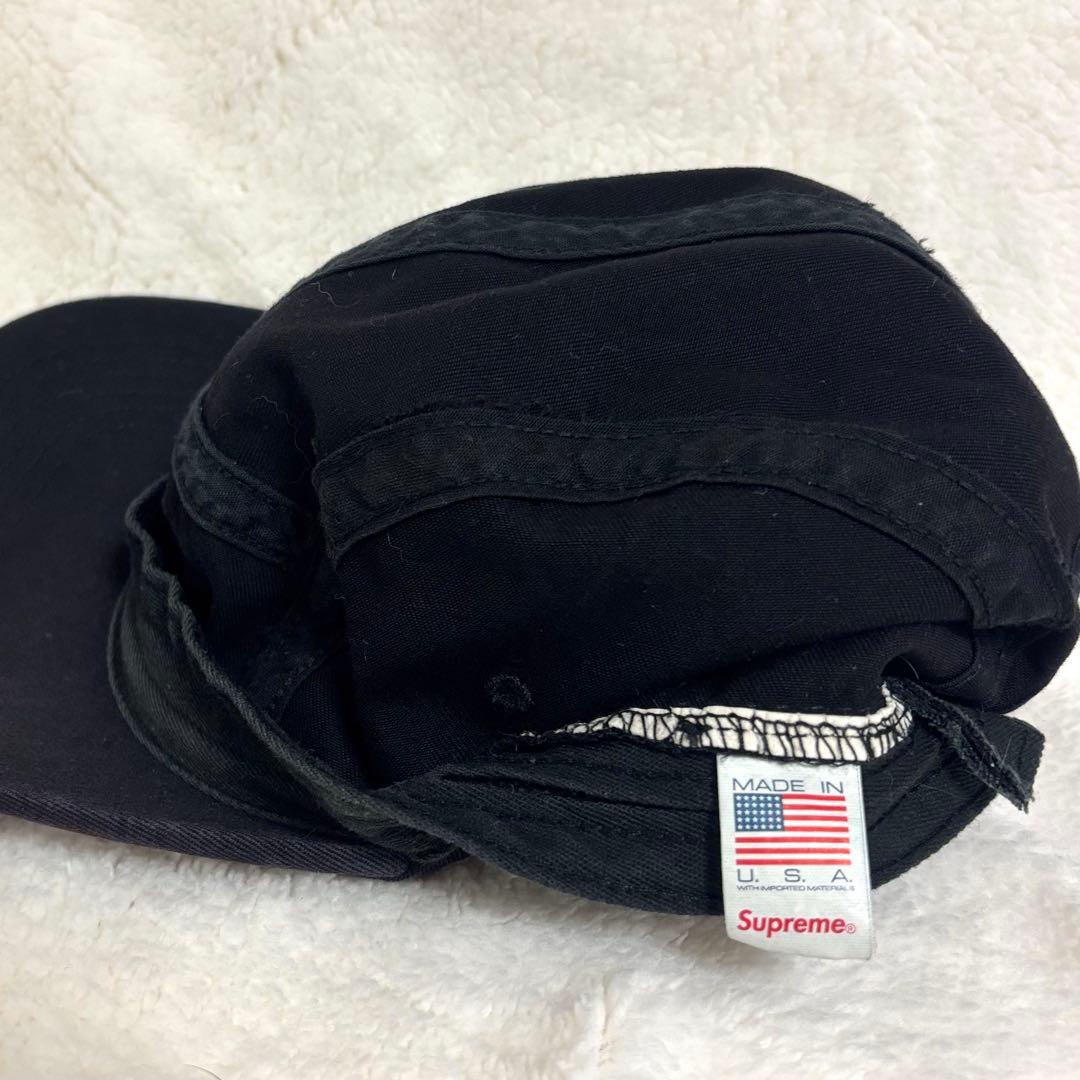 【used】supremeウォッシュドチノツイル キャンプキャップブラック黒