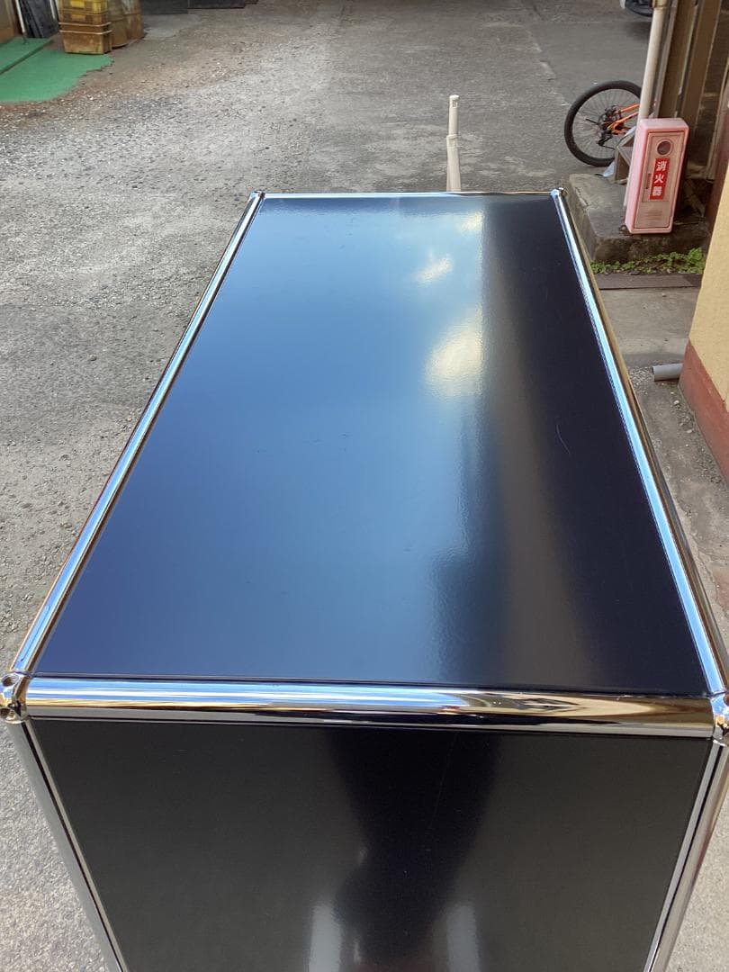 鍵付き　USMハラー キャビネット 1列5段　ブラック系　引き出し