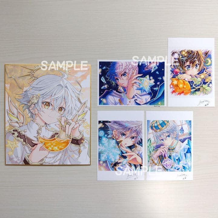 手描きイラスト【Moon Angel】オリジナル　ポストカード4枚　少年　原画