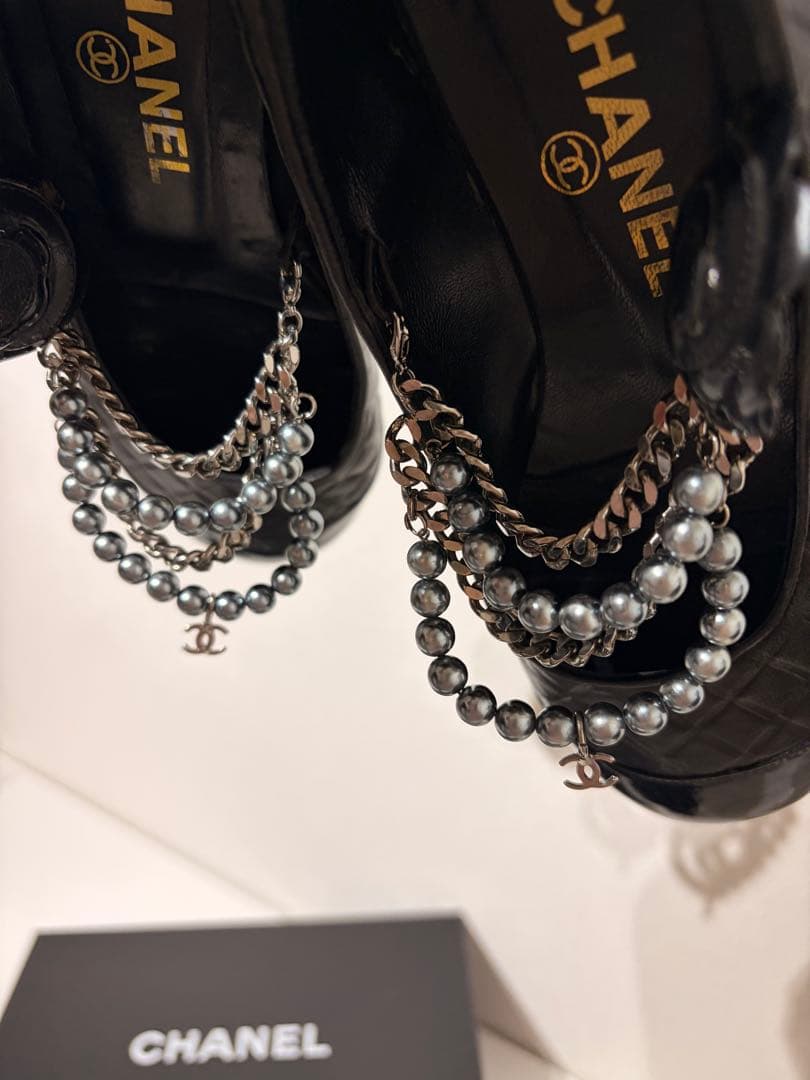 Chanel シャネル バレリーナ ココマーク パールパンプス フラットシューズ