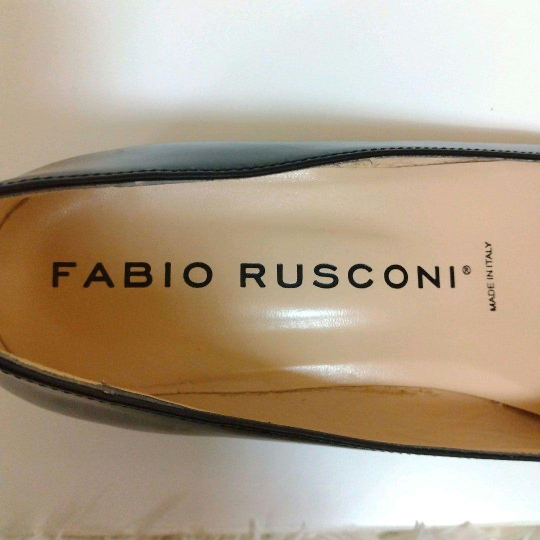 極美品 ファビオルスコーニ 本革 24.5 ビットローファー ローヒール 黒