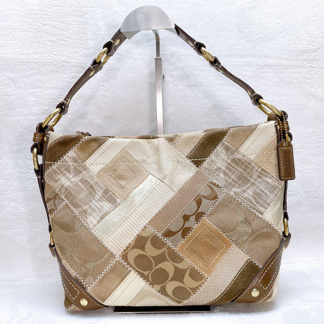 バッグ Coach One Sholder Patchwork Signature
