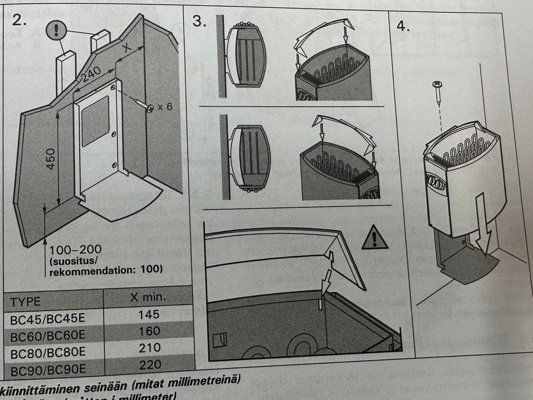 HARVIA 電源コード有ハルビア サウナストーブ 220V VEGA BC60