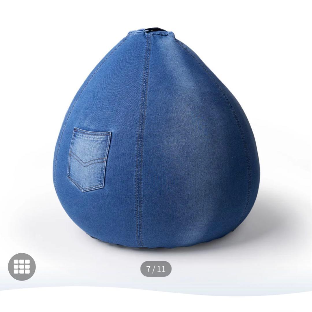 【新品】yogibo ドロップデニムカバーポケット付き デニムブルー