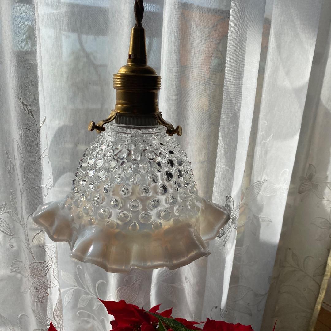 オールドフェントン　オパールセント　ホブネイル　　ガラスシェード