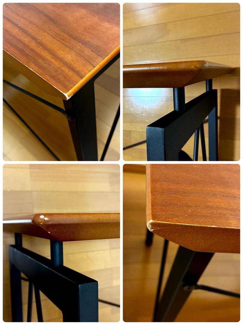 ルームズ大正堂 木製 デスク 120cm ブラウン×ブラック 机 家具 送料込