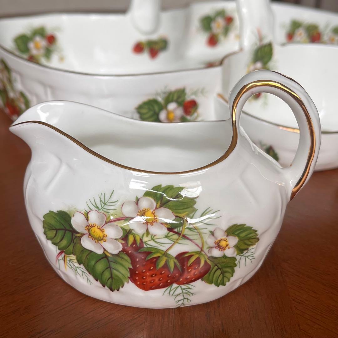 【希少品】英国製　ハマースレイ★ストロベリーパイプ★バスケット