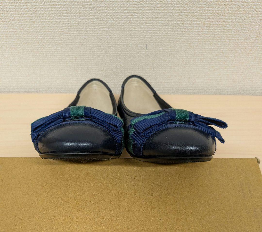 【美品】MIHAMA リボン付きカッターシューズ ネイビー　エコバッグ付