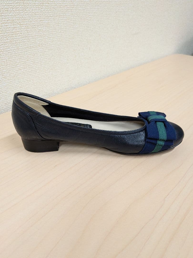 【美品】MIHAMA リボン付きカッターシューズ ネイビー　エコバッグ付