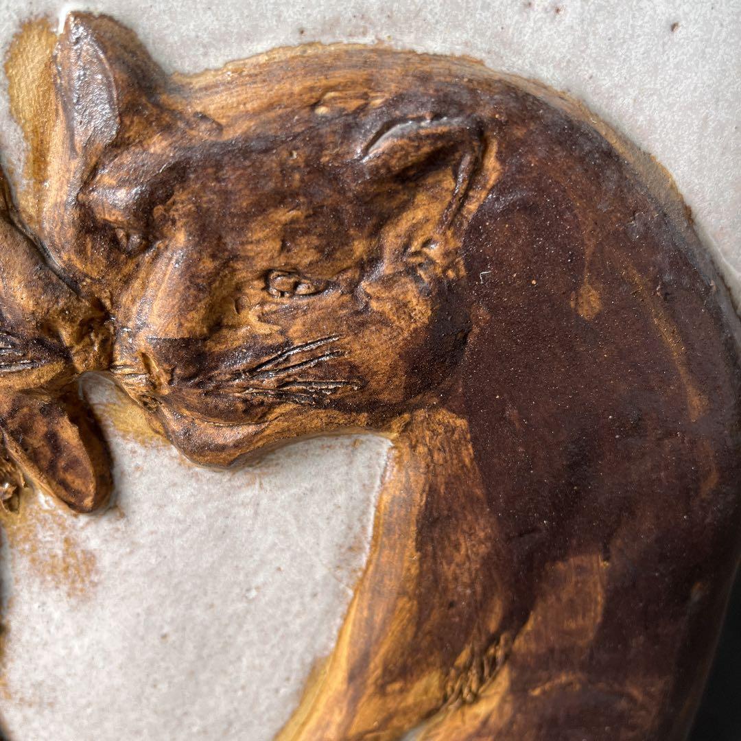 信楽焼傘立て  ライオンレリーフ 高さ４６cm