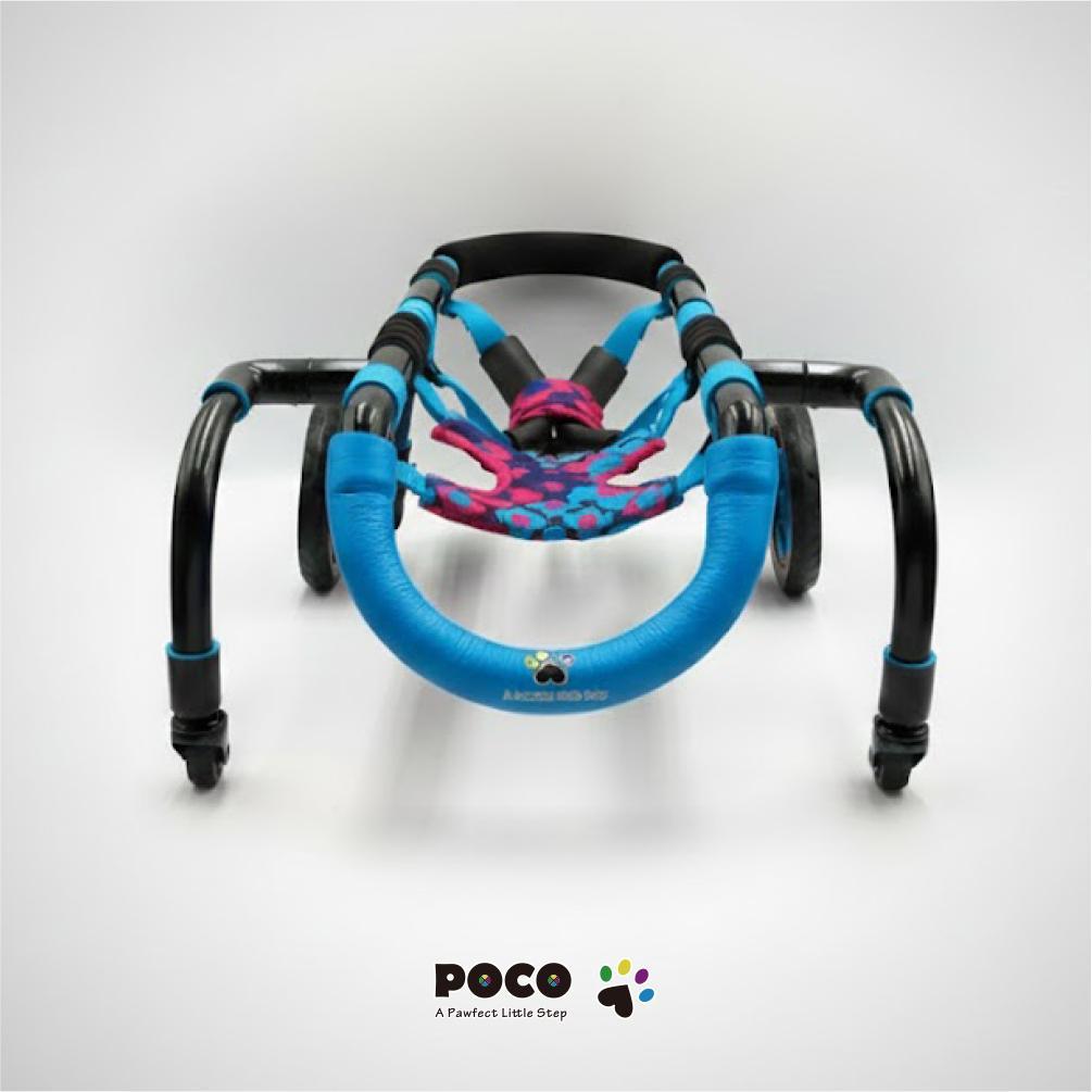 愛犬４輪歩行器【サイズ調整可】×【彩色ブルー】介護・リハビリetc...